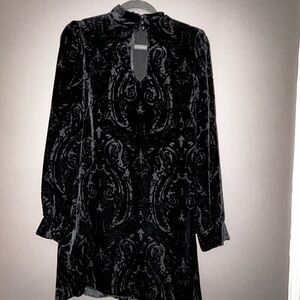 Nanette Lepore Black Velvet Patterned Dress size 2 women’s New with tag